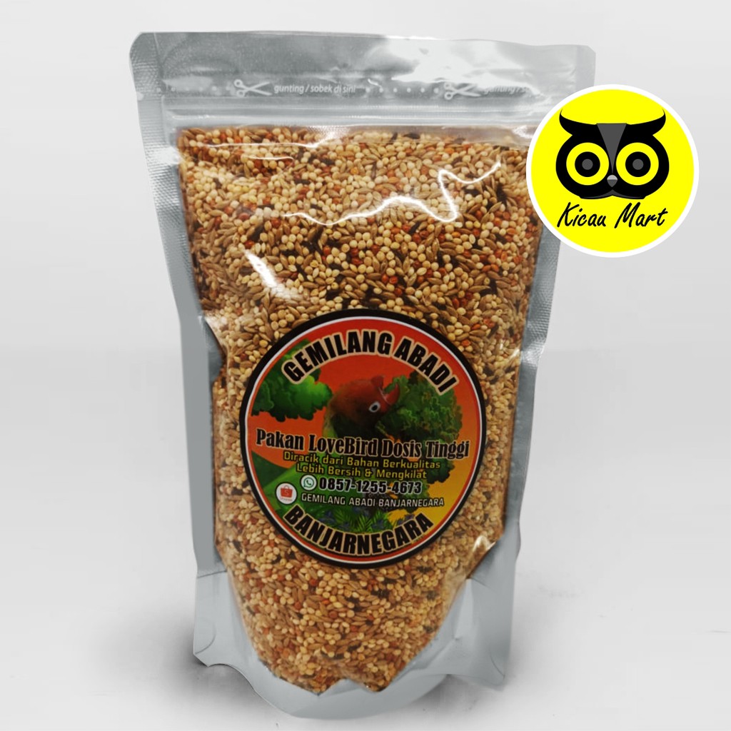 PAKAN GEMILANG ABADI BANJARNEGARA MAKANAN BURUNG LOVEBIRD LOVE BIRD MILLET MILET GEMILANG ABADI GMLNG