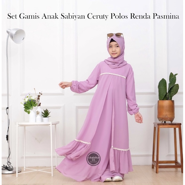 SET gamis anak renda SABYAAN ceruty armany