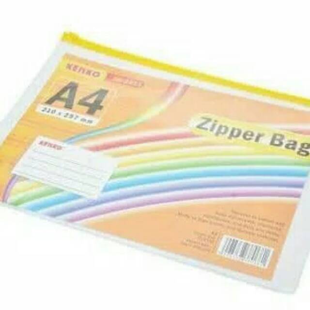 

Zipper Bag Plastik Transparan Kenko A4 Kantong Amplop Map Plastik PVC Bening