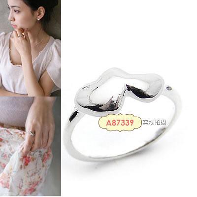 LRC Cincin Barbie White Heart Alloy Korean Rings