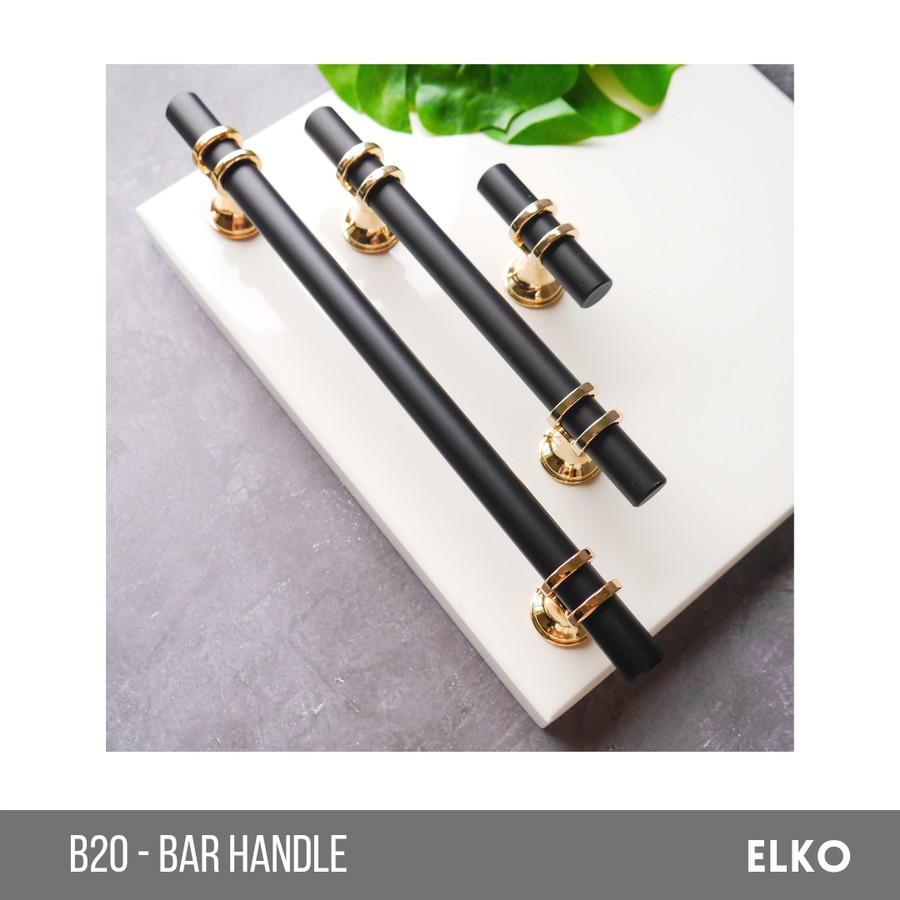 B20 Pull Bar T Handle Black Gold | Tarikan Laci Hitam Emas