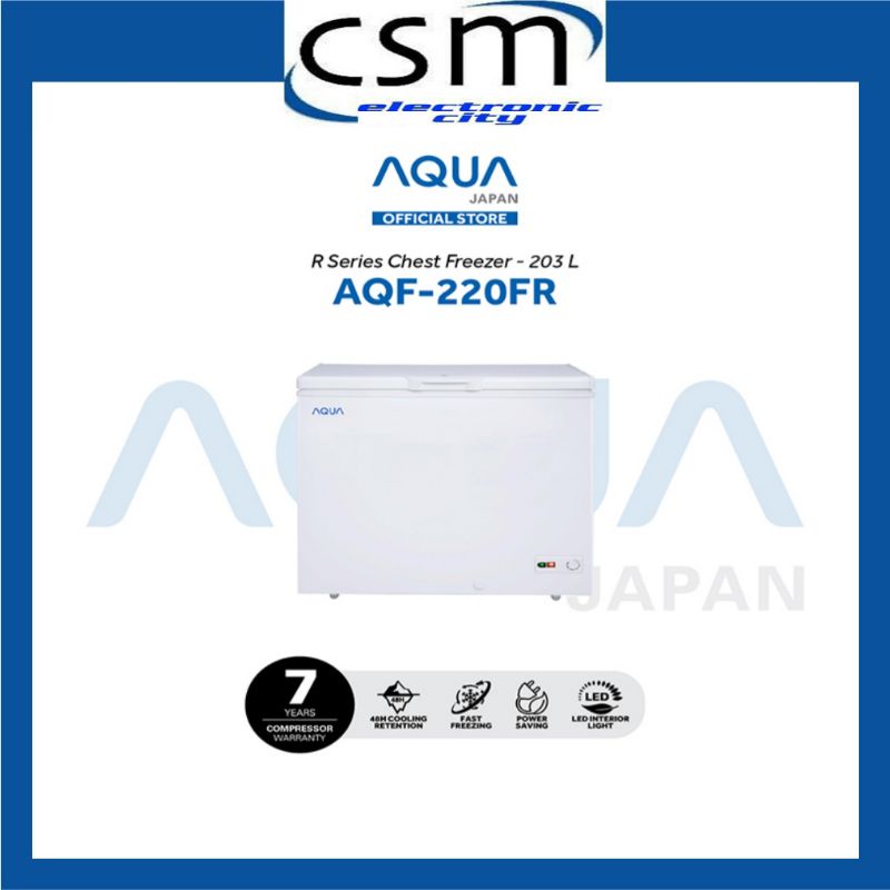 AQUA AQF 220 FR CHEST FREEZER BOX 220FR LEMARI PEMBEKU 200 LITER