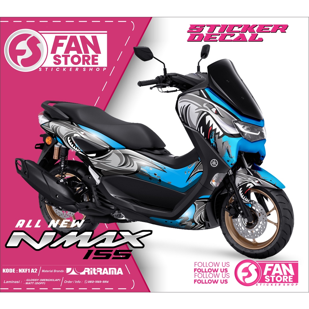 Sticker Decal Nmax Biru 2020 Faceloft Fullbody - NXF01 B