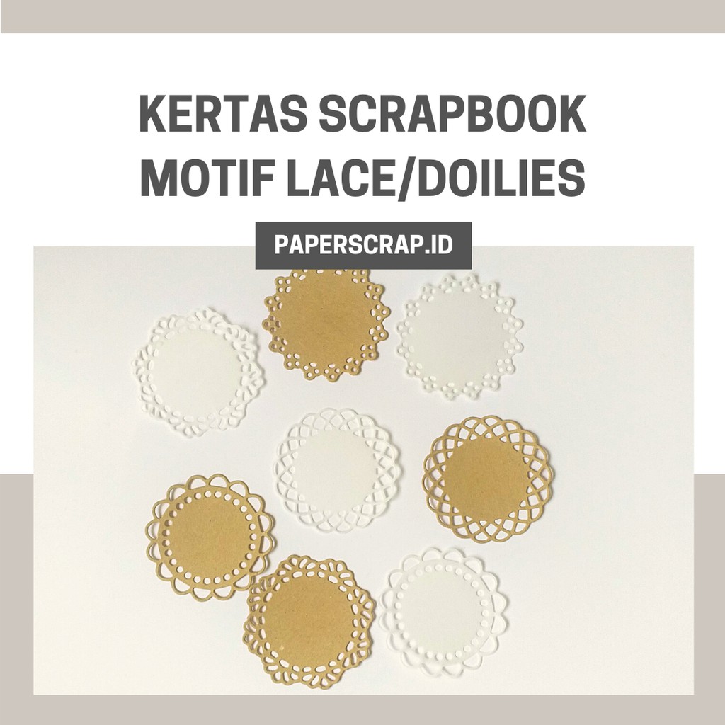 

DIY Kertas Scrapbook Motif Circle Lace 4 pcs/Dekorasi Journal/Vintage Journal