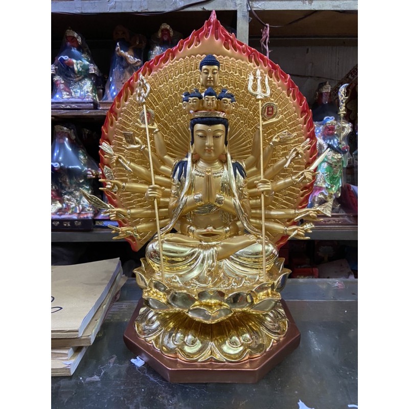 Patung Dewi Cien So Kwan Im Dewi Seribu Tangan 12 Inch Fiber 01 Shopee Indonesia