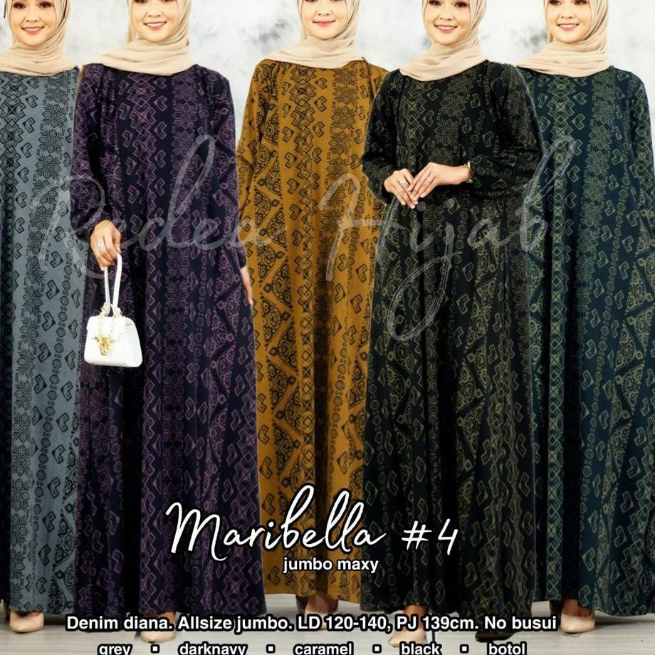 WT946 Gamis Casual Santai Kaos Diana Denim Wanita Remaja Jumbo Bigsize XXL Ld 120 140 Motif Terbaru