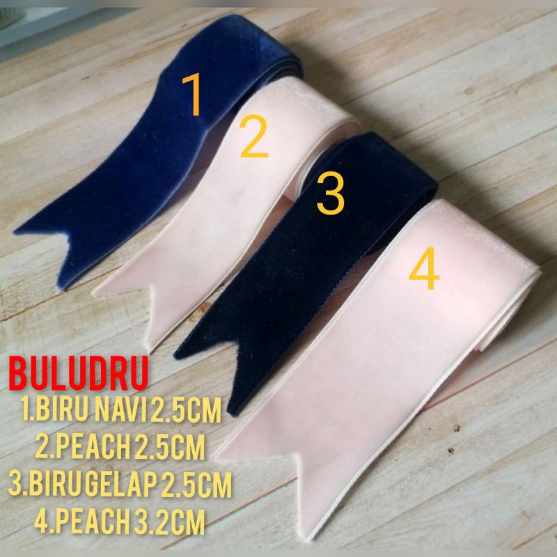 

per meter pita bludru lebar 2.5-3.2cm
