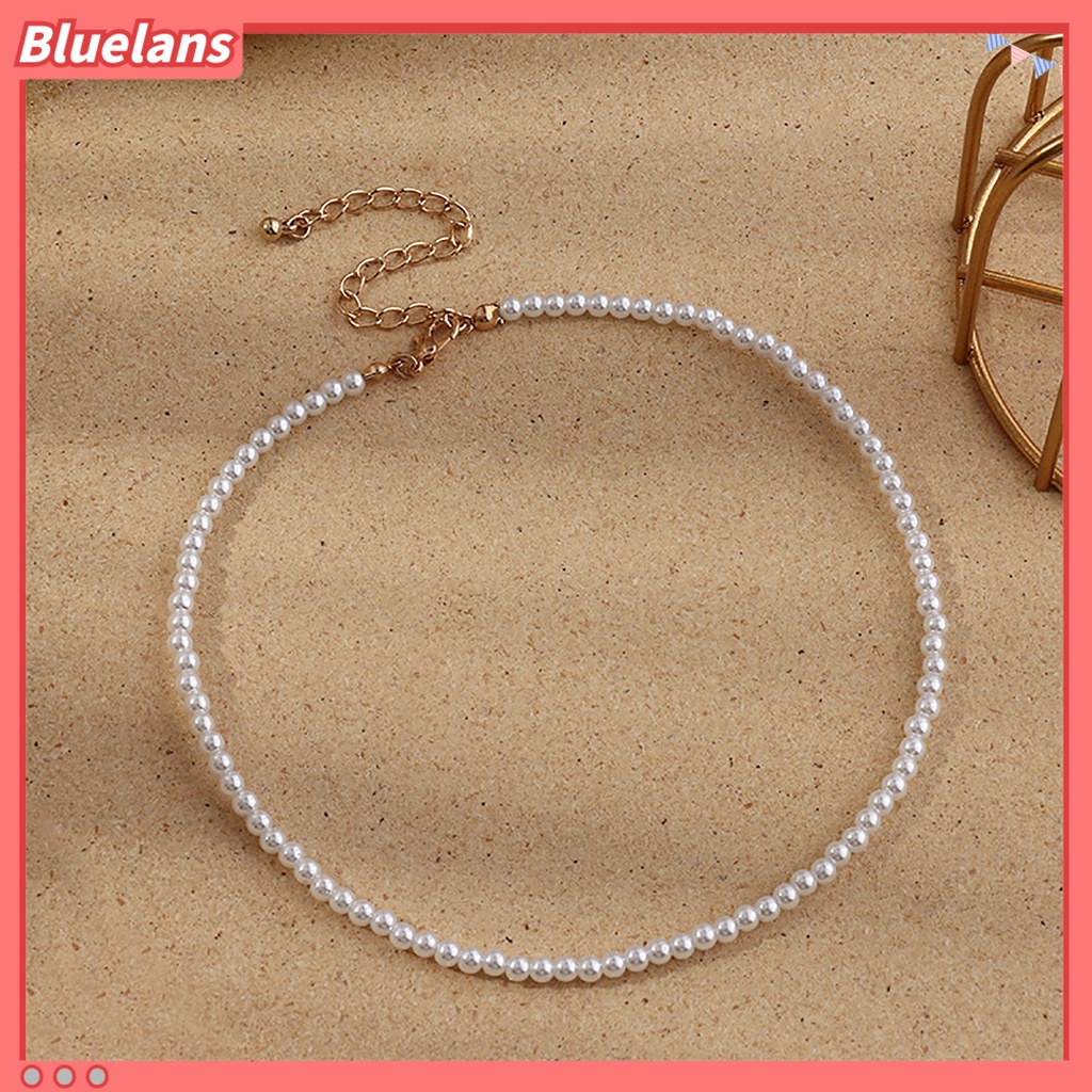 Bluelans 1/5 Pcs Necklace Elegant Fine Workmanship Jewelry Faux Round Pearl Chocker Use