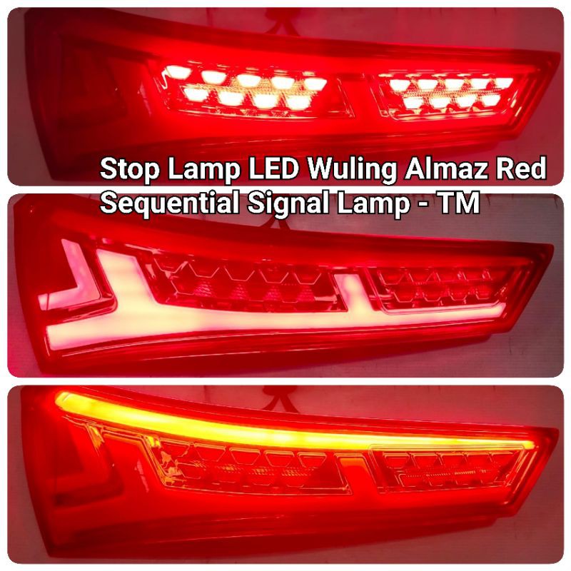 Stop Lamp Led Wuling Almaz Sequential Signal Sein Light Bar Smoke Red