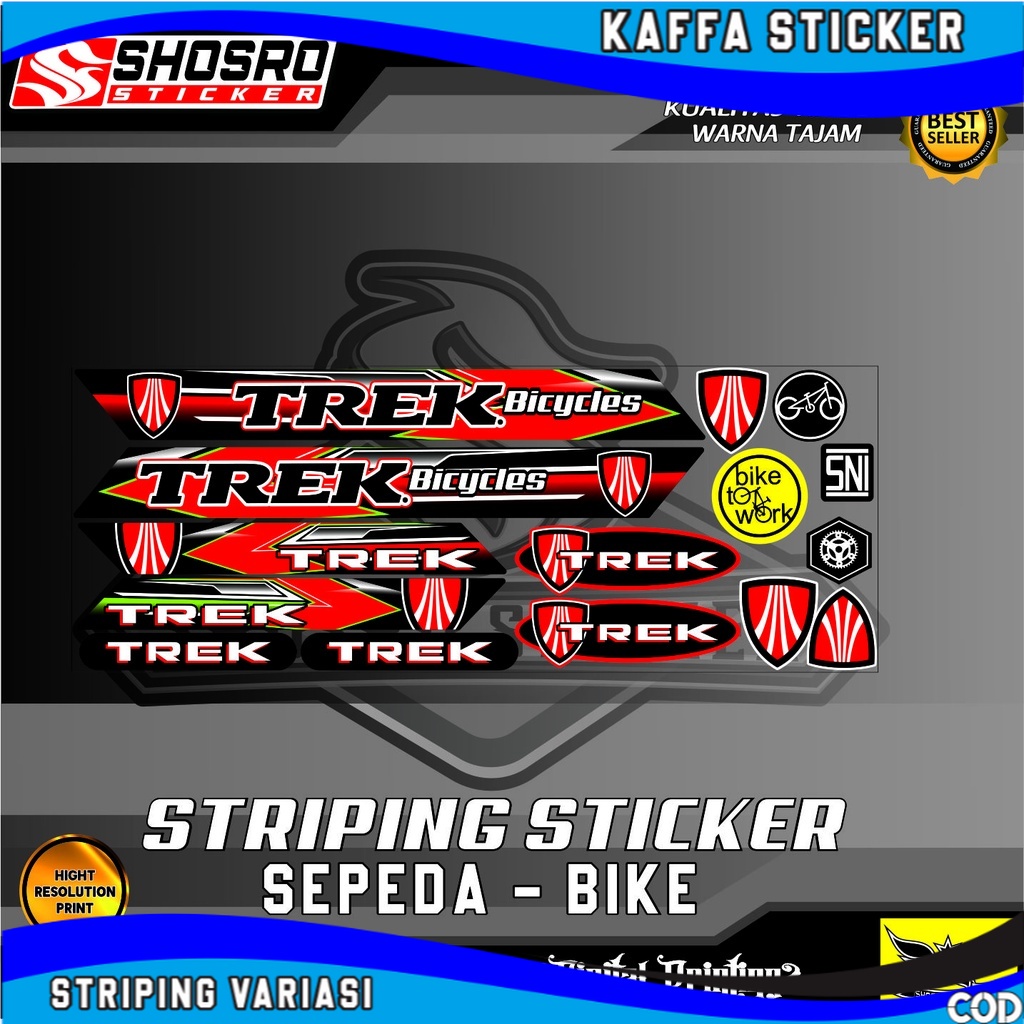 NEW DEDAL STIKER/STRIPING VARIASI TREX SEPEDAH-BIKA STICKER SEPEDA BIKE MOTIP UNIVERSAL VARIASI POLE
