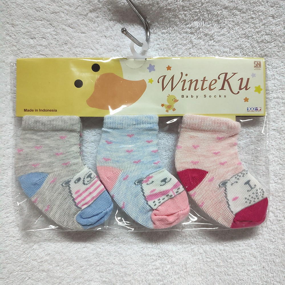 Kaos Kaki WinteKu 3pcs Baby Socks Newborn Variasi Motif