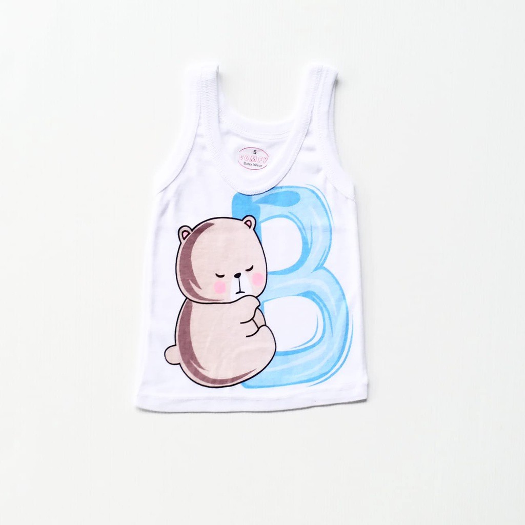 Plazababyku KAOS SINGLET MOTIF ANAK kaos dalam oblong anak laki2 dan perempuan newborn-3thn PART2