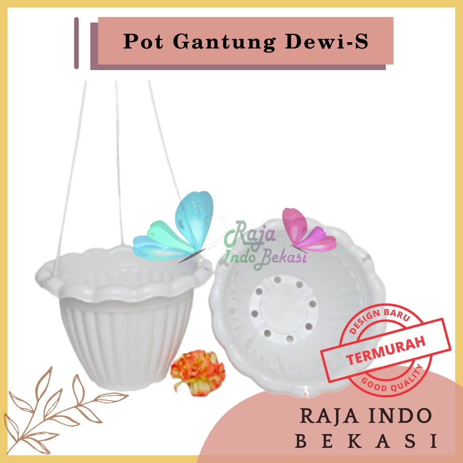 Pot Gantung Dewi S Putih Pot Gantung Renda 20 Putih Pot Bunga Gantung Murah Grosir Unik Plastik Putih