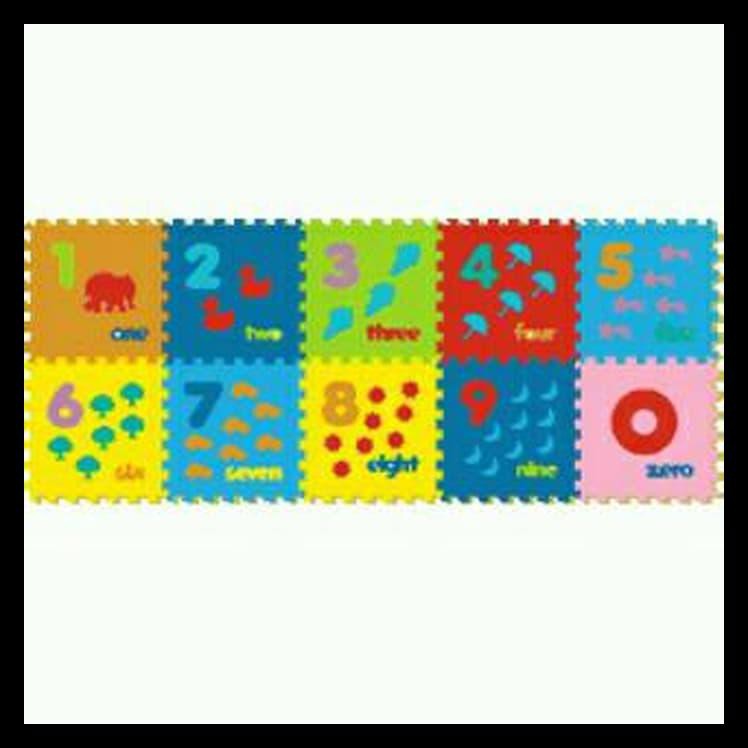 Puzzle Alas Lantai Modern Evamat / Tikar Karpet Angka Gambar 123