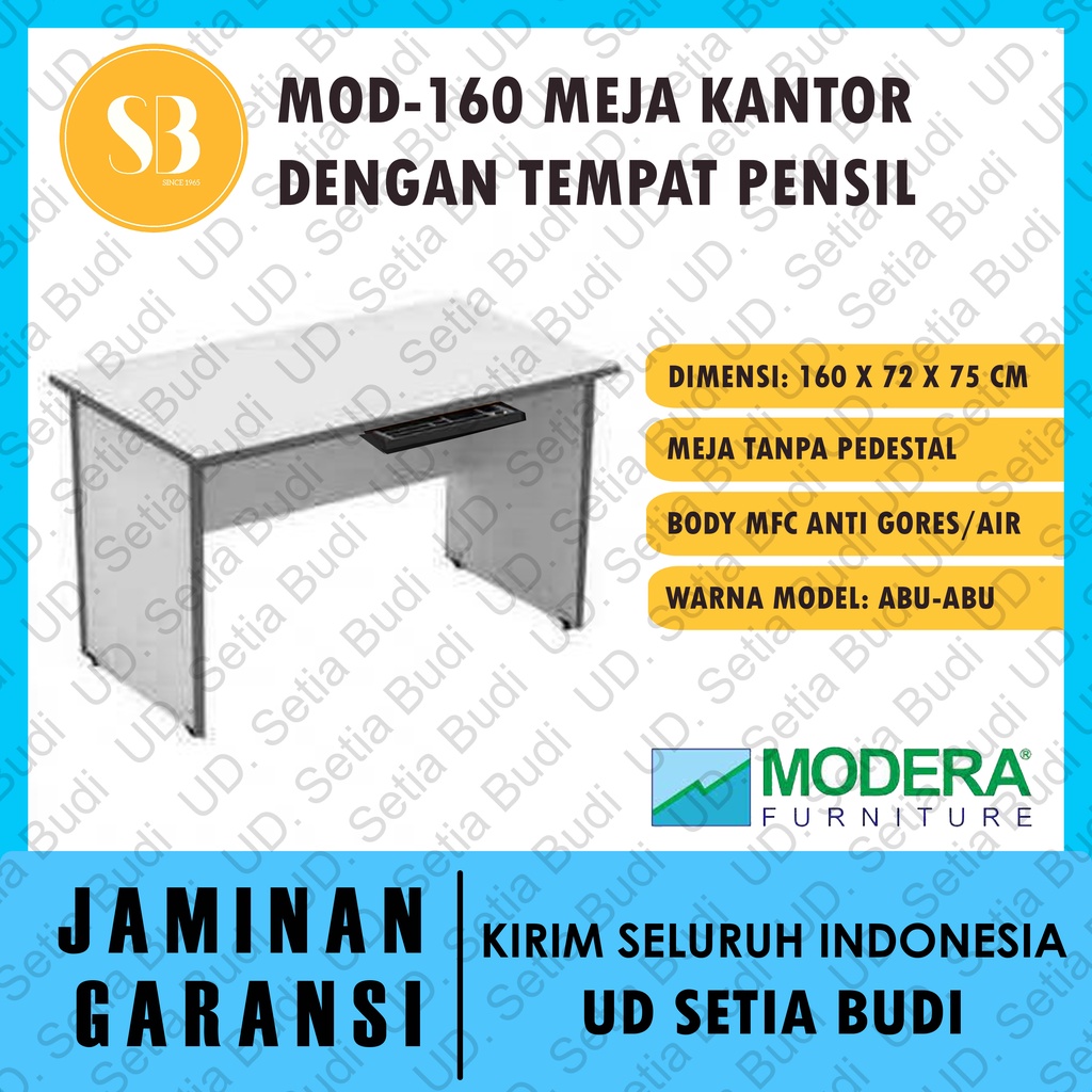 Meja Kantor / Kerja / Tulis Tanpa Pedestal Modera MOD 160 M-Class