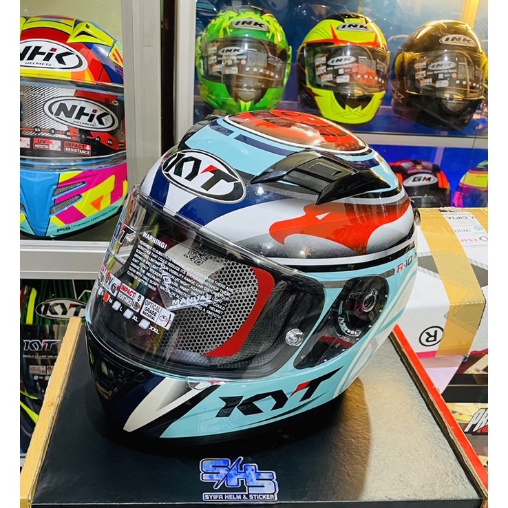 KYT R10  Aquamarine flat visor