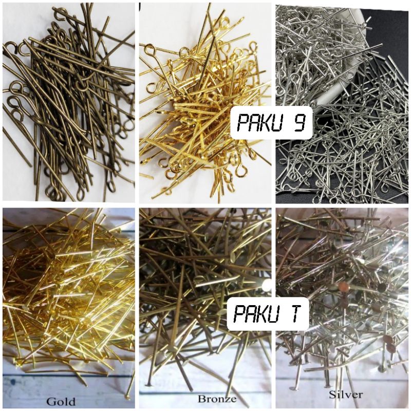 Paku Alat Kerajian 3cm - Paku Alat Craft -  Paku 9 - paku T - Manik Paku - Paku craft