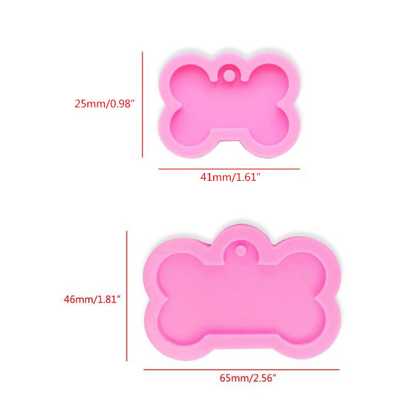 SIY  Silicone Bone Shape Pendant Resin Mold  DIY Dog Tag Dog Bone Shaped Keychain Resin Casting Mold Resin Crafting Tools