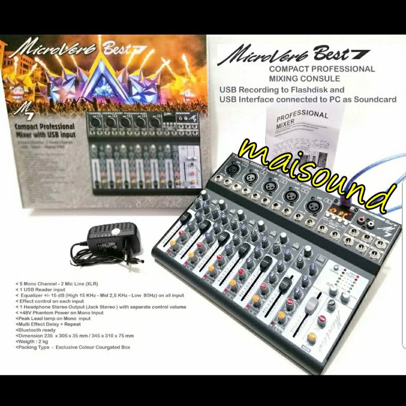 MIXER MICROVERB BEST 7 MICROVERB BEST7 USB RECORDING PC LAPTOP USB INTERFACE REKAMAN