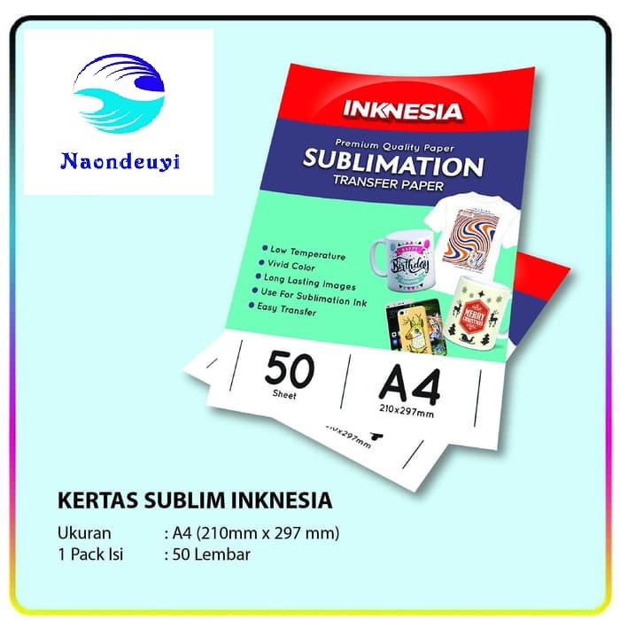 

Kertas Sublim Sublimation Paper Inknesia ukuran A4 isi 50 Lembar