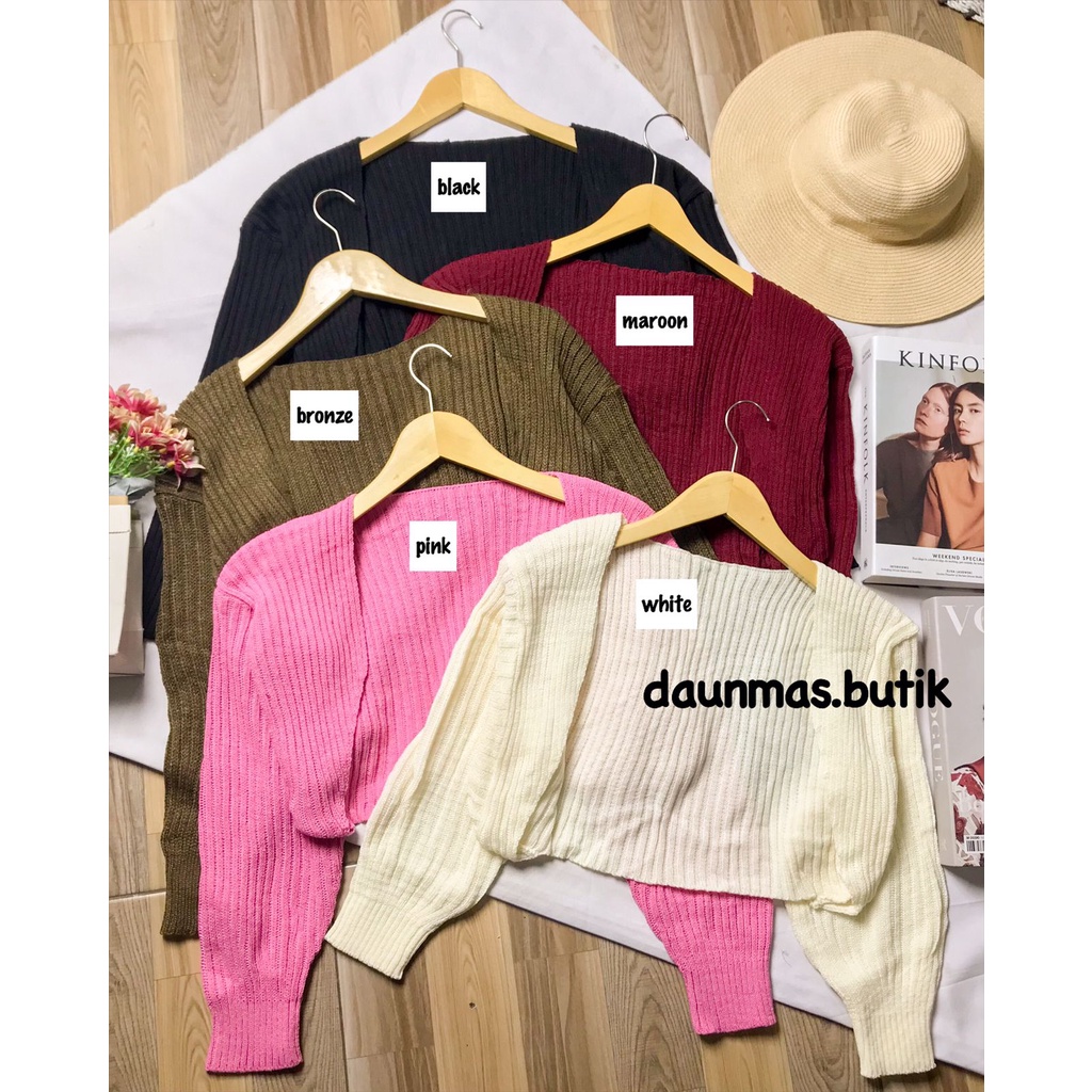 1KG MUAT 5PCS | LIAMY OVERSIZE KNIT CROP CARDIGAN OUTER RAJUT HITS ALA KOREAN STYLE FASHION SELEBGRAM GROSIR MURAH WANITA