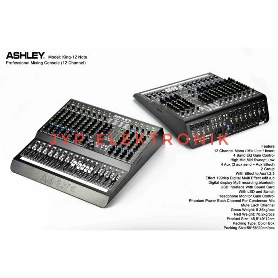 MIXER AUDIO ASHLEY KING 12 NOTE / ASHLEY KING 12NOTE / ASHLEY KING12NOTE (NEW) ORIGINAL