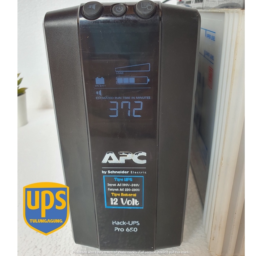 UPS LCD 650VA/390Watt LCD Monitor Modif Timer dan Fan Sensor Suhu, AKI 12V 7A- 100A