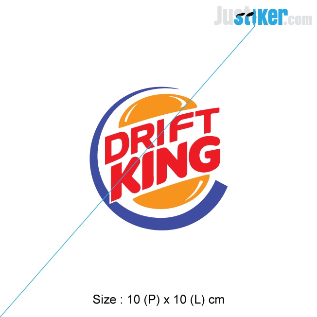 Sticker Drift King, Drift Mania, Penggemar Drift, Drift Car Sticker 3 warna