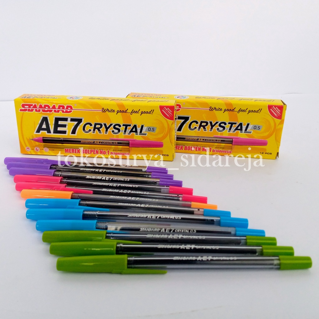 Jual PULPEN STANDARD AE7 CRYSTAL 0.5 (SATUAN) / BOLPEN STANDARD AE7 ...