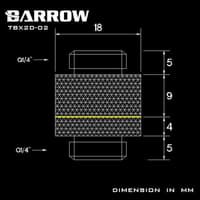 BARROW TBX2D-02 Extender Rotary M-M G1/4 Fitting - Black