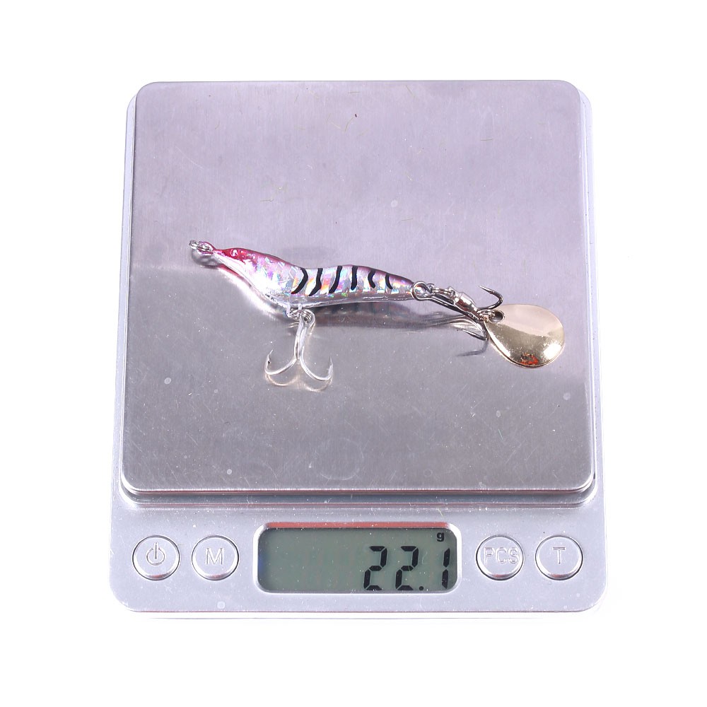 HENGJIA 1PCS New Metal VIB Shrimp Fishing Lure 9G 15G 22G 30G Swimbait Umpan Pancing Ikan Bass Wobbler Memancing Spoon Lure