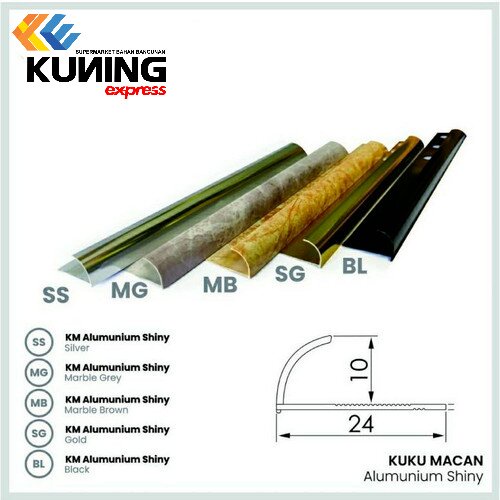 Kuku Macan/Tile Trim/Corner Trim/Bon Bon Aluminium SHINY untuk Keramik/granit