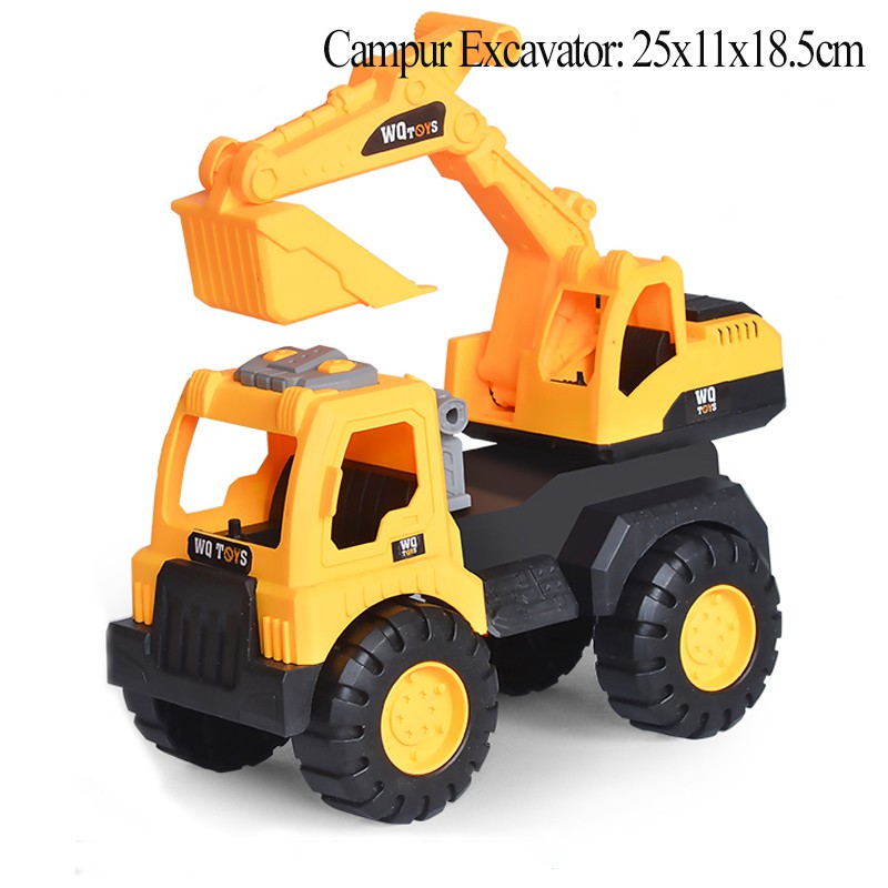 Truk Mainan Bulldozer Sandpit Truk Konstruksi Excavator Anak-anak Hadiah Mainan Anak Laki-Laki-Campuran Penggali