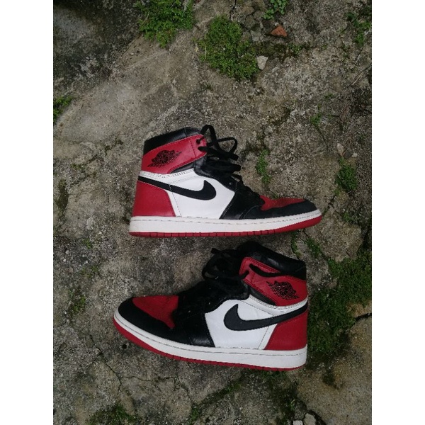 Prelove Bekas Nike Air Jordan 1 Bred Toe Second Branded