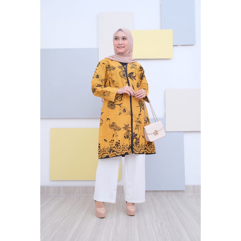 Tunik Batik Wanita Kantor Modern Pekalongan Sragen Solo - 03