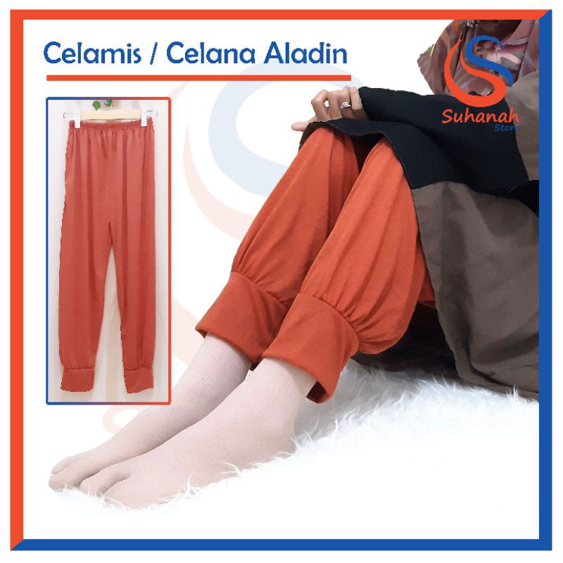  Celana  aladin  Celamis bahan kaos size standar jumbo  