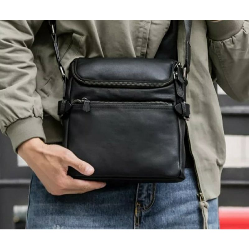 Tas Selempang Pria Kulit Asli Garut - Sling Bag Mini Pria Asli Kulit Papirut Garut
