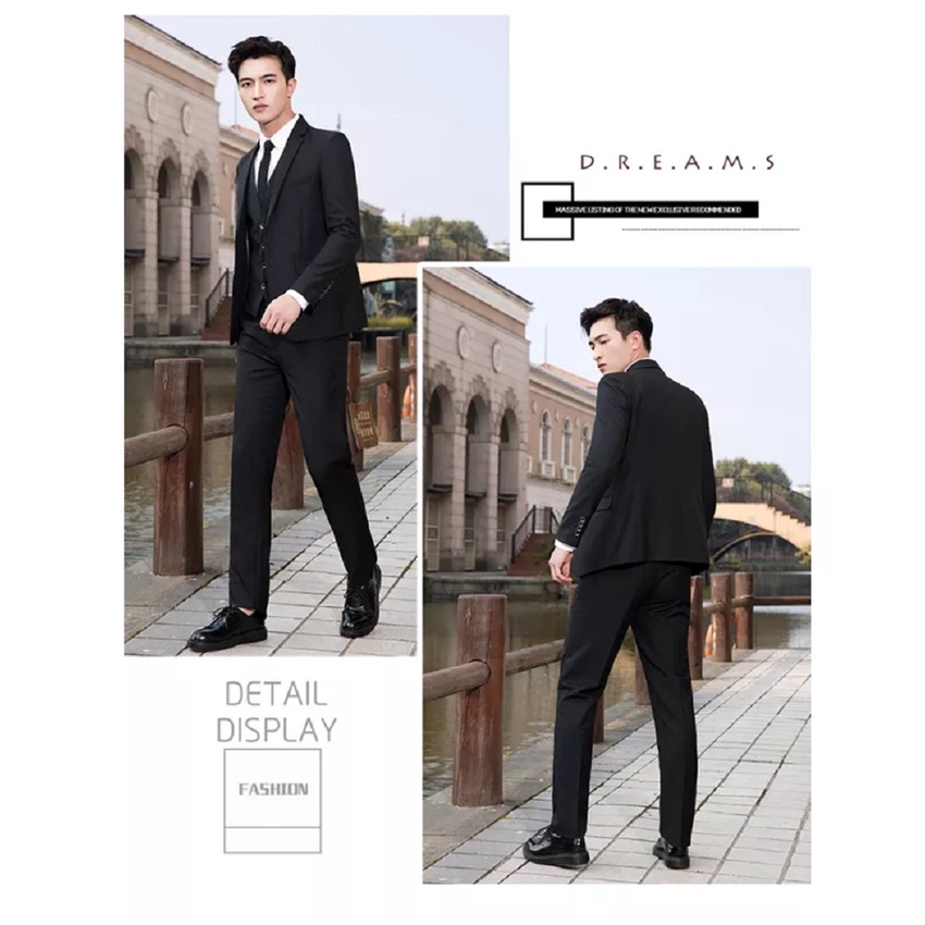 SETELAN JAS FORMAL PRIA SLIMFIT ORIGINAL NIKAYU 5IN1 LENGKAP EXCLUSIVE FULL BLACK LIST PUTIH BAHAN HIGH TWIST PREMIUM