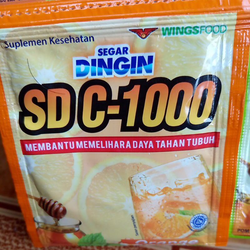 Segar Dingin Powder Drink SD C-1000 Minuman Serbuk Panas Dalam Sachet 7g Varian Rasa Jeruk Nipis Orange Renceng