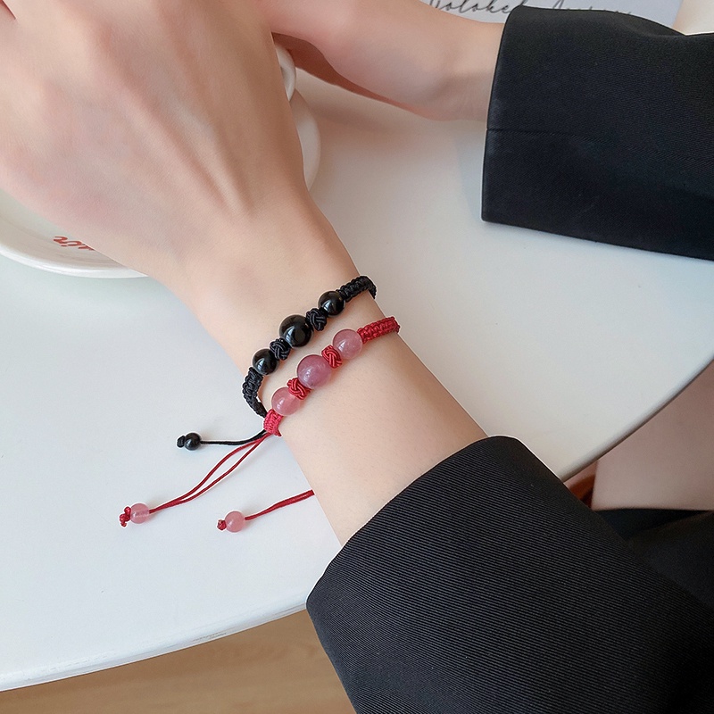 Gelang Tangan Manik-Manik Merah Gaya Harajuku Untuk Wanita