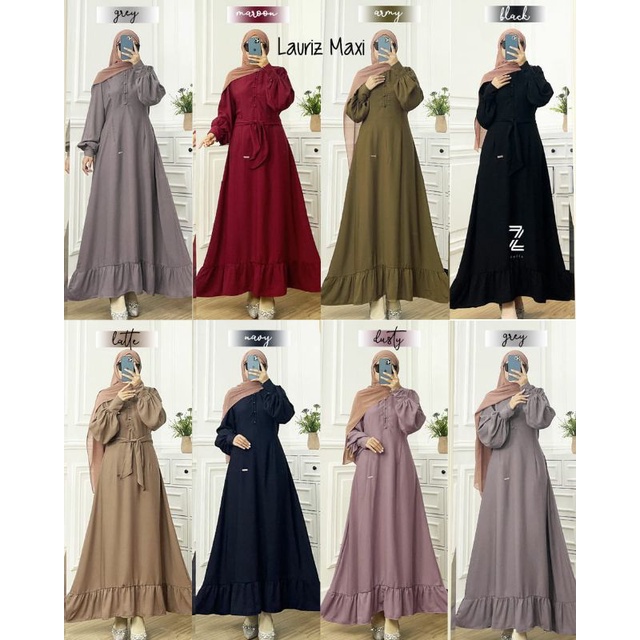 LAURIZ MAXY BY ZEFFA AFKA (DRESS MUSLIMAH) Maxi dress polos premium