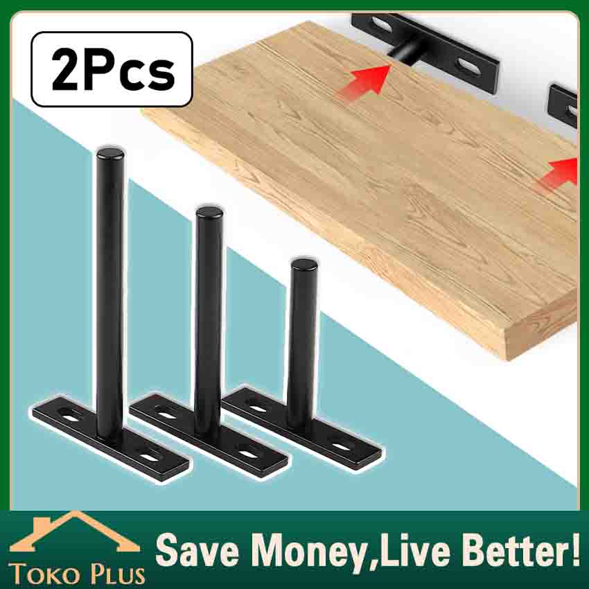 2Pcs Bracket Ambalan Melayang Besi  ( Free Fischer + sekrup)Bracket Peyangga Ambalan Melayang - Floa