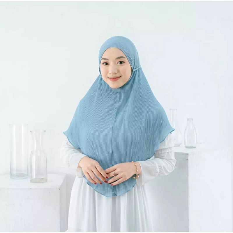 TERMURAH Bergo Plisket Lidi Full Premium, Jilbab instant tali kerudung