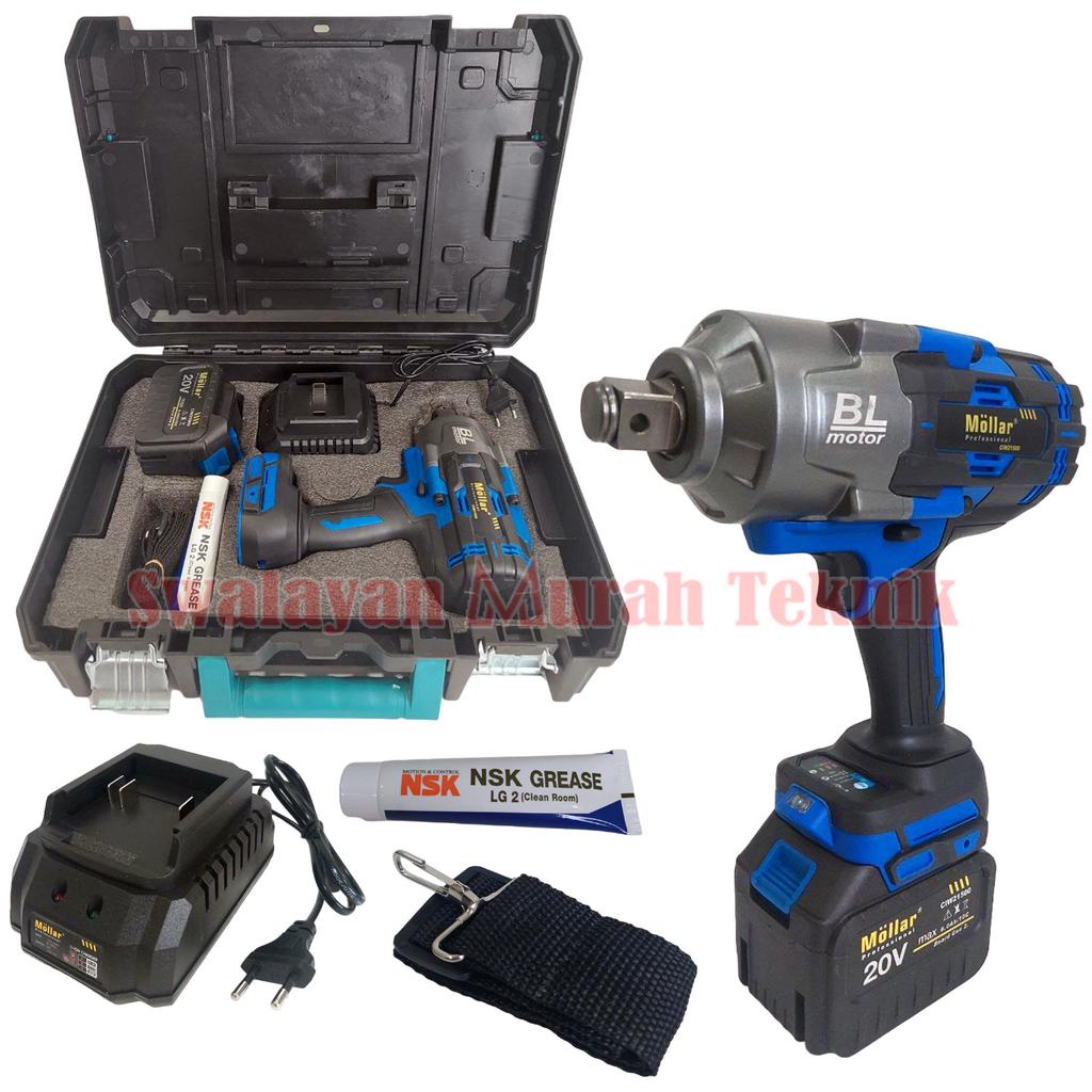 IMPACT WRENCH CORDLESS MOLLAR CIW21500 ALAT BUKA BAUT BATERAI 1500NM Driver 3/4"