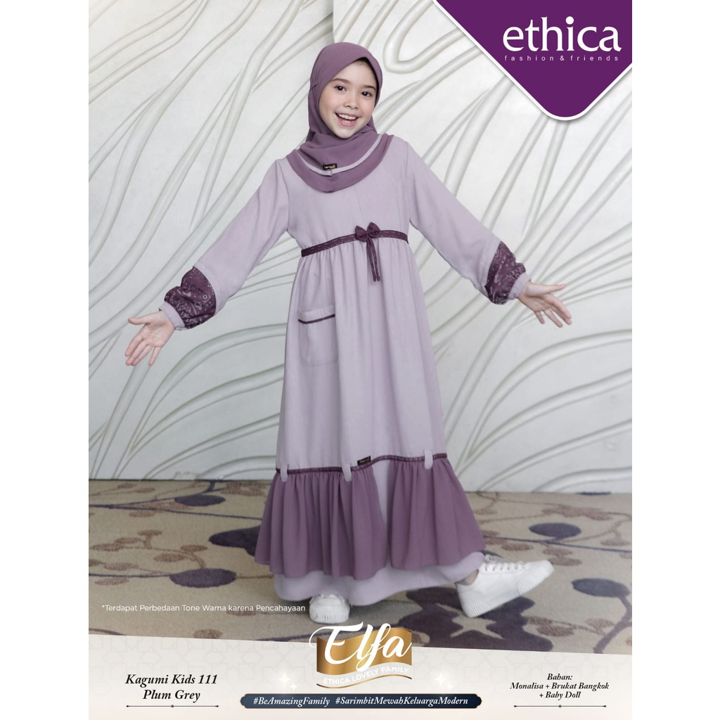 ( Sarimbit Ethica Elfa 237 Plum Grey ) Gamis Ethica Kagumi 242 Kahfi 232 Kagumi Kids 111 Kahfi kids 