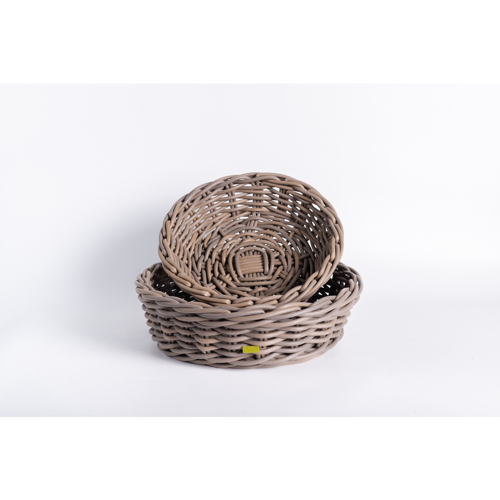 Low in Curved Basket in Bright Nude - Large