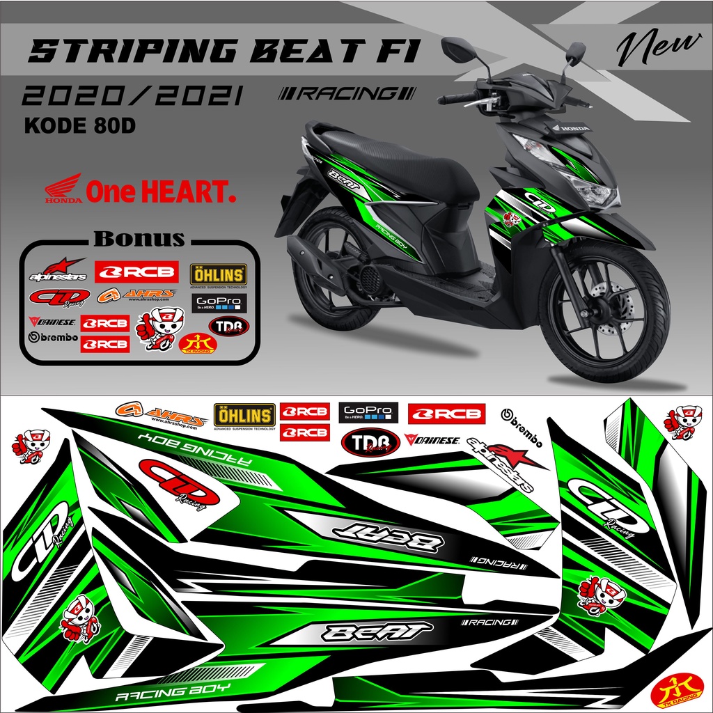 Striping Beat 2021 Variasi Stiker Motor Beat Kode 80