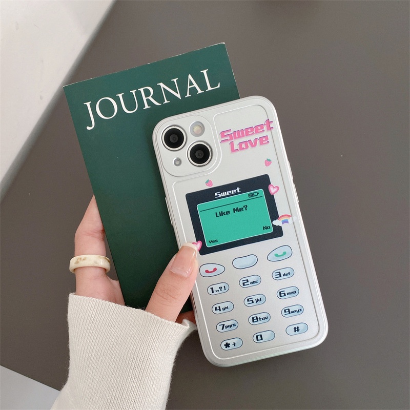 IPHONE Cover Case Pelindung Handphone Keyboard Vintage Dengan Rantai Manik-Manik Anti Hilang Untuk Iphone7 8 PLUS XR Xs11 12 13 PRO MAX SE 2020