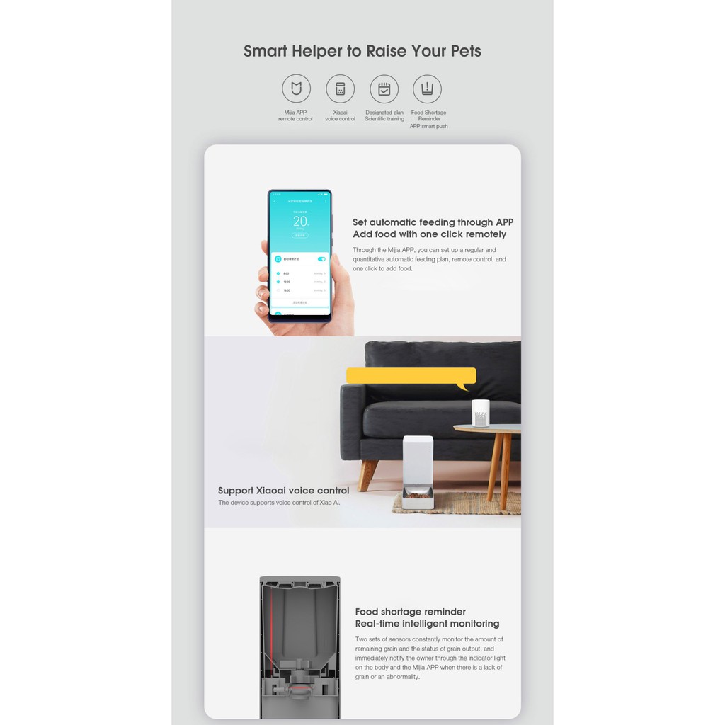 Mi Dispenser Pemberian makan Otomatis Cat Dog - Smart Pet Feeder