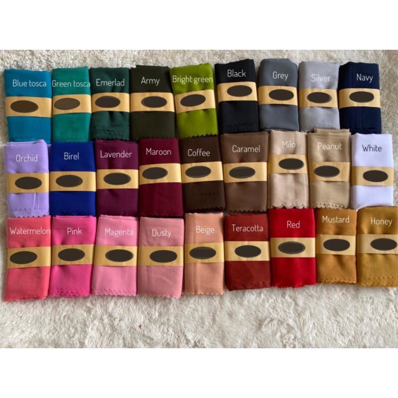 Hijab Voal Basic Lasercut / Hijab Polos Bahan Voal Premium